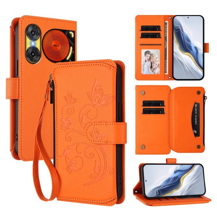 Butterfly Love Flower Multi-card Zipper Wallet Leather Phone Case, For ZTE Blade V60 4G / Axon 60 4G, For ZTE Blade A35e, For ZTE Nubia Neo 3 GT, For ZTE nubia Music 2, For ZTE nubia S 5G A403ZT, For ZTE Blade V70 Vita /nubia V70 Design