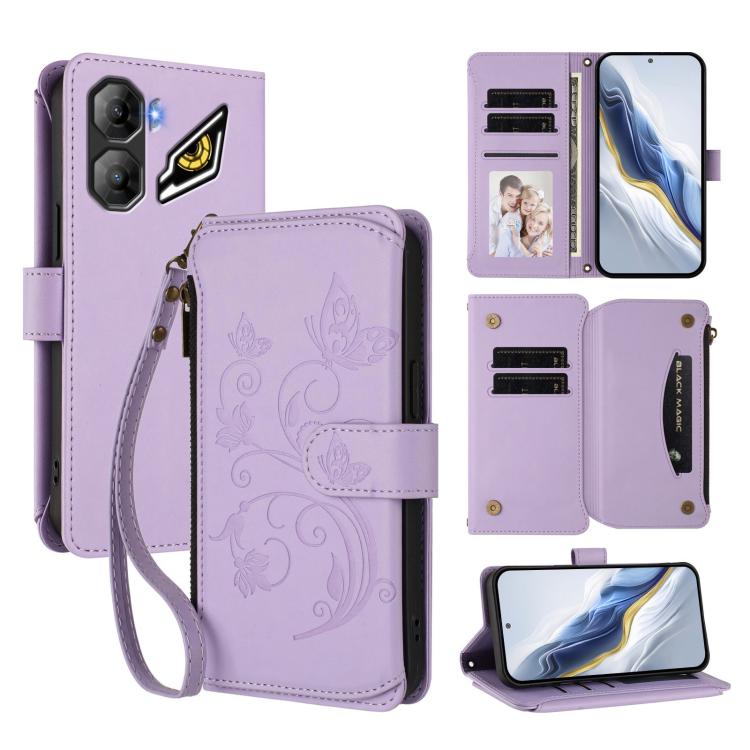 Butterfly Love Flower Multi-card Zipper Wallet Leather Phone Case, For ZTE Blade V60 4G / Axon 60 4G, For ZTE Blade A35e, For ZTE Nubia Neo 3 GT, For ZTE nubia Music 2, For ZTE nubia S 5G A403ZT, For ZTE Blade V70 Vita /nubia V70 Design