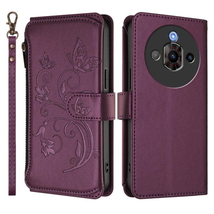 Butterfly Love Flower Multi-card Zipper Wallet Leather Phone Case, For ZTE Blade A75 5G / nubia Focus 5G, For ZTE Blade A75 4G, For ZTE Blade A35 / A55, For ZTE nubia Focus Pro 5G, For ZTE nubia Z60 Ultra, For ZTE Blade A73 5G
