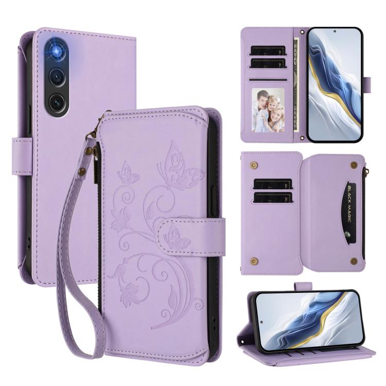 Butterfly Love Flower Multi-card Zipper Wallet Leather Phone Case, For ZTE Blade A76 4G, For ZTE Blade A56 Pro, For ZTE Blade A76 5G, For ZTE nubia Neo 3, For ZTE nubia RedMagic 10 Air, For ZTE Kantan Sumaho 4 A402ZT
