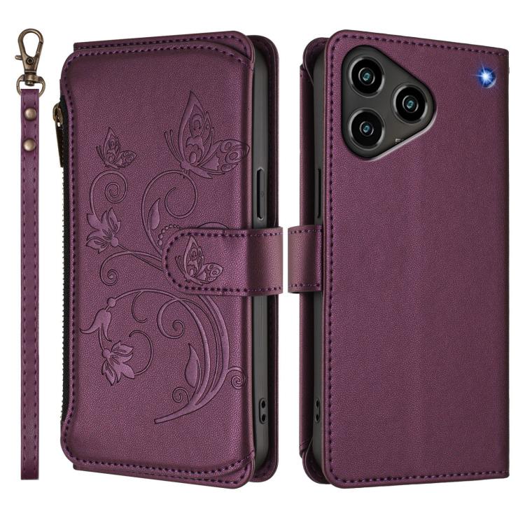 Butterfly Love Flower Multi-card Zipper Wallet Leather Phone Case, For ZTE Blade A76 4G, For ZTE Blade A56 Pro, For ZTE Blade A76 5G, For ZTE nubia Neo 3, For ZTE nubia RedMagic 10 Air, For ZTE Kantan Sumaho 4 A402ZT