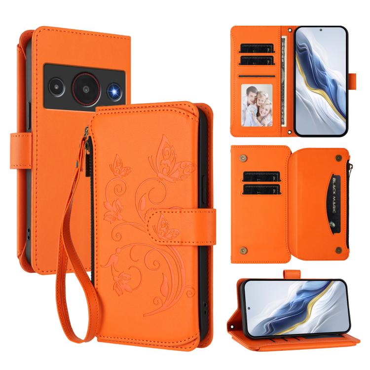 Butterfly Love Flower Multi-card Zipper Wallet Leather Phone Case, For ZTE nubia Neo 5 5G, For ZTE nubia Neo 5 GT 5G, For ZTE nubia P7 Pro / Optus X Value, For ZTE nubia P9 Pro / Optus X Pro 2 5G, For ZTE nubia RedMagic 11 Air                          ...