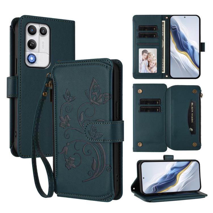 Butterfly Love Flower Multi-card Zipper Wallet Leather Phone Case, For ZTE nubia Neo 5 5G, For ZTE nubia Neo 5 GT 5G, For ZTE nubia P7 Pro / Optus X Value, For ZTE nubia P9 Pro / Optus X Pro 2 5G, For ZTE nubia RedMagic 11 Air                          ...