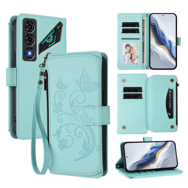 Butterfly Love Flower Multi-card Zipper Wallet Leather Phone Case, For ZTE nubia Neo 5 5G, For ZTE nubia Neo 5 GT 5G, For ZTE nubia P7 Pro / Optus X Value, For ZTE nubia P9 Pro / Optus X Pro 2 5G, For ZTE nubia RedMagic 11 Air                          ...