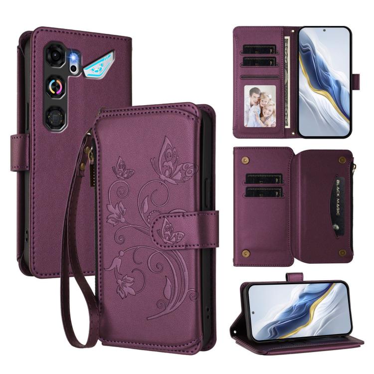 Butterfly Love Flower Multi-card Zipper Wallet Leather Phone Case, For ZTE nubia Neo 5 5G, For ZTE nubia Neo 5 GT 5G, For ZTE nubia P7 Pro / Optus X Value, For ZTE nubia P9 Pro / Optus X Pro 2 5G, For ZTE nubia RedMagic 11 Air                          ...