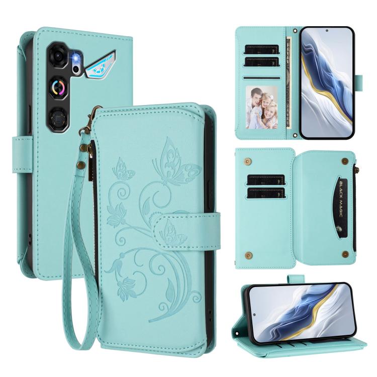 Butterfly Love Flower Multi-card Zipper Wallet Leather Phone Case, For ZTE nubia Neo 5 5G, For ZTE nubia Neo 5 GT 5G, For ZTE nubia P7 Pro / Optus X Value, For ZTE nubia P9 Pro / Optus X Pro 2 5G, For ZTE nubia RedMagic 11 Air                          ...