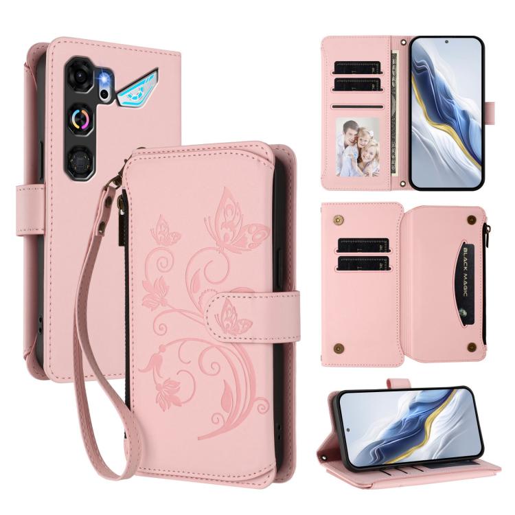 Butterfly Love Flower Multi-card Zipper Wallet Leather Phone Case, For ZTE nubia Neo 5 5G, For ZTE nubia Neo 5 GT 5G, For ZTE nubia P7 Pro / Optus X Value, For ZTE nubia P9 Pro / Optus X Pro 2 5G, For ZTE nubia RedMagic 11 Air                          ...