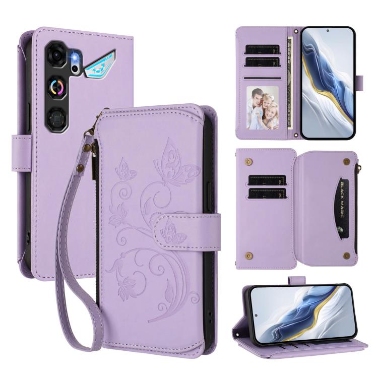 Butterfly Love Flower Multi-card Zipper Wallet Leather Phone Case, For ZTE nubia Neo 5 5G, For ZTE nubia Neo 5 GT 5G, For ZTE nubia P7 Pro / Optus X Value, For ZTE nubia P9 Pro / Optus X Pro 2 5G, For ZTE nubia RedMagic 11 Air                          ...