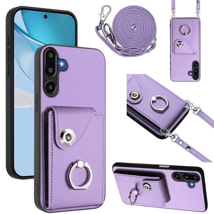 Organ Card Bag Ring Holder Phone Case with Long Lanyard, For Samsung Galaxy M56 5G, For Samsung Galaxy M16 5G / F16 5G, For Samsung Galaxy M35 5G