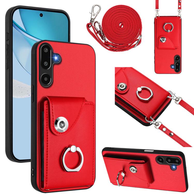 Organ Card Bag Ring Holder Phone Case with Long Lanyard, For Samsung Galaxy M56 5G, For Samsung Galaxy M16 5G / F16 5G, For Samsung Galaxy M35 5G