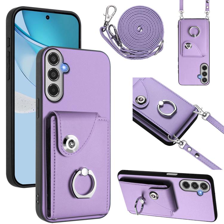 Organ Card Bag Ring Holder Phone Case with Long Lanyard, For Samsung Galaxy M56 5G, For Samsung Galaxy M16 5G / F16 5G, For Samsung Galaxy M35 5G