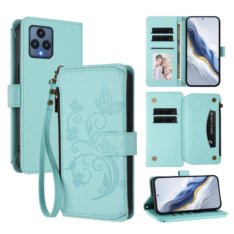 Butterfly Love Flower Multi-card Zipper Wallet Leather Phone Case, For T-Mobile Revvl 8 / T Phone 3, For T-Mobile Revvl 7 Pro / T Phone 2 Pro, For T-Mobile Revvl 7 / T Phone 2 5G, For T-Mobile Revvl 6 Pro 5G / 6X Pro 5G                                 ...