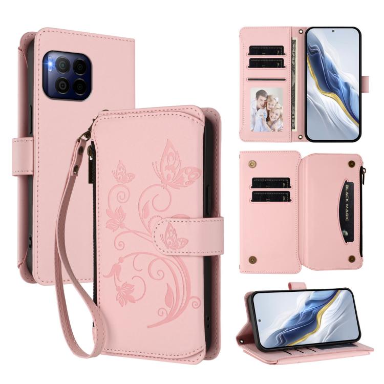 Butterfly Love Flower Multi-card Zipper Wallet Leather Phone Case, For T-Mobile Revvl 8 / T Phone 3, For T-Mobile Revvl 7 Pro / T Phone 2 Pro, For T-Mobile Revvl 7 / T Phone 2 5G, For T-Mobile Revvl 6 Pro 5G / 6X Pro 5G                                 ...