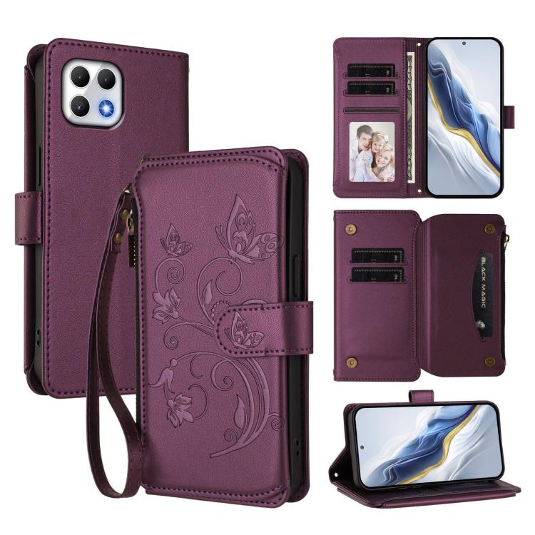 Butterfly Love Flower Multi-card Zipper Wallet Leather Phone Case, For T-Mobile Revvl 8 / T Phone 3, For T-Mobile Revvl 7 Pro / T Phone 2 Pro, For T-Mobile Revvl 7 / T Phone 2 5G, For T-Mobile Revvl 6 Pro 5G / 6X Pro 5G                                 ...