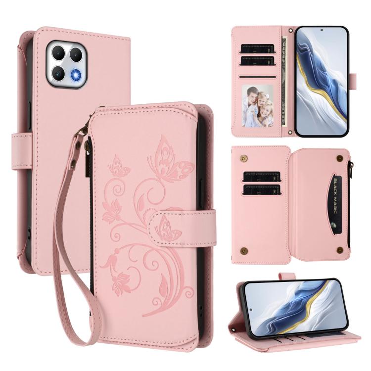 Butterfly Love Flower Multi-card Zipper Wallet Leather Phone Case, For T-Mobile Revvl 8 / T Phone 3, For T-Mobile Revvl 7 Pro / T Phone 2 Pro, For T-Mobile Revvl 7 / T Phone 2 5G, For T-Mobile Revvl 6 Pro 5G / 6X Pro 5G                                 ...