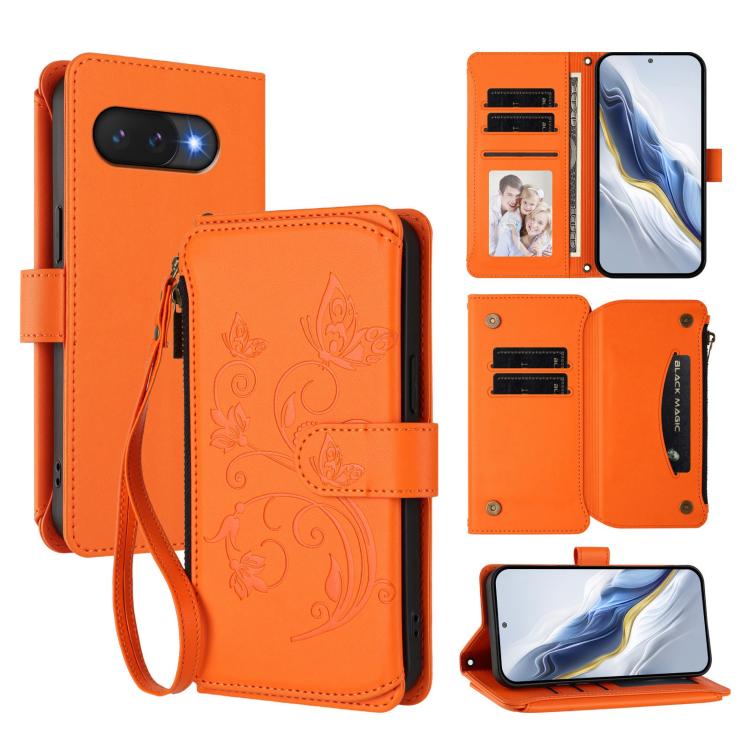 Butterfly Love Flower Multi-card Zipper Wallet Leather Phone Case, For Google Pixel 11 Pro XL, For Google Pixel 11 / 11 Pro, For Google Pixel 10 Pro XL / 9 Pro XL, For Google Pixel 10 / 10 Pro / 9 Pro, For Google Pixel 9a, For Google Pixel 8a