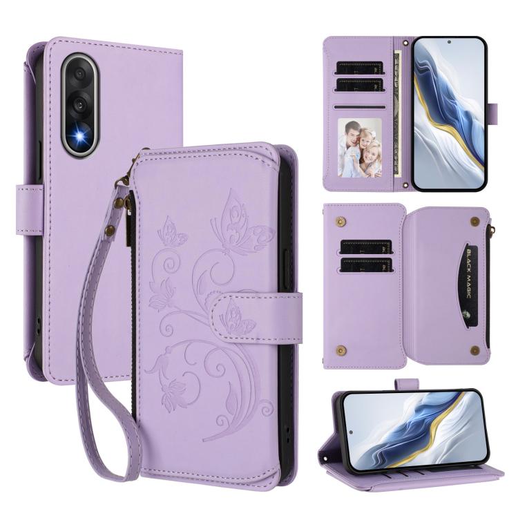 Butterfly Love Flower Multi-card Zipper Wallet Leather Phone Case, For OnePlus Turbo 6X Pro 5G, For OnePlus Turbo 6 / 6V 5G, For OnePlus Nord 5 5G / Ace 5 Ultra, For OnePlus Nord CE5 / Ace 5 Racing, For OnePlus 13T, For OnePlus 13R 5G / Ace 5 / 5 Pro