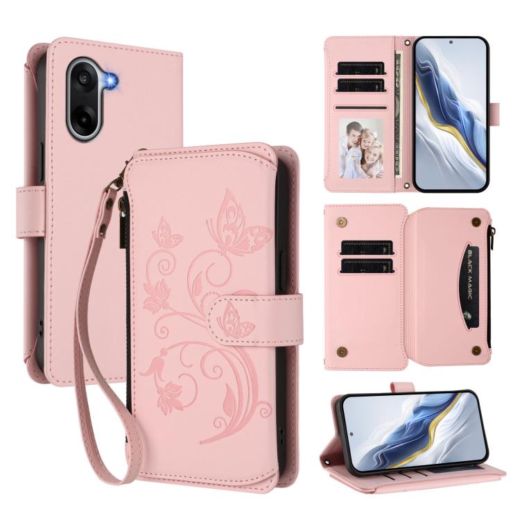 Butterfly Love Flower Multi-card Zipper Wallet Leather Phone Case, For OnePlus Turbo 6X Pro 5G, For OnePlus Turbo 6 / 6V 5G, For OnePlus Nord 5 5G / Ace 5 Ultra, For OnePlus Nord CE5 / Ace 5 Racing, For OnePlus 13T, For OnePlus 13R 5G / Ace 5 / 5 Pro