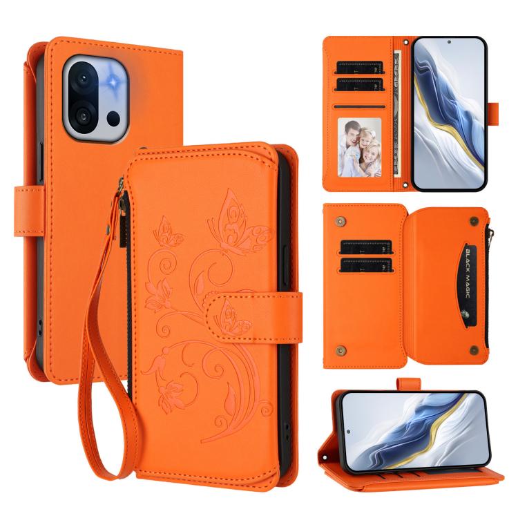 Butterfly Love Flower Multi-card Zipper Wallet Leather Phone Case, For OnePlus Turbo 6X Pro 5G, For OnePlus Turbo 6 / 6V 5G, For OnePlus Nord 5 5G / Ace 5 Ultra, For OnePlus Nord CE5 / Ace 5 Racing, For OnePlus 13T, For OnePlus 13R 5G / Ace 5 / 5 Pro
