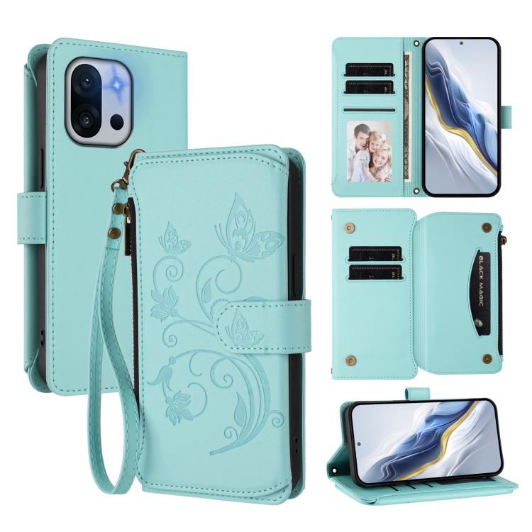 Butterfly Love Flower Multi-card Zipper Wallet Leather Phone Case, For OnePlus Turbo 6X Pro 5G, For OnePlus Turbo 6 / 6V 5G, For OnePlus Nord 5 5G / Ace 5 Ultra, For OnePlus Nord CE5 / Ace 5 Racing, For OnePlus 13T, For OnePlus 13R 5G / Ace 5 / 5 Pro