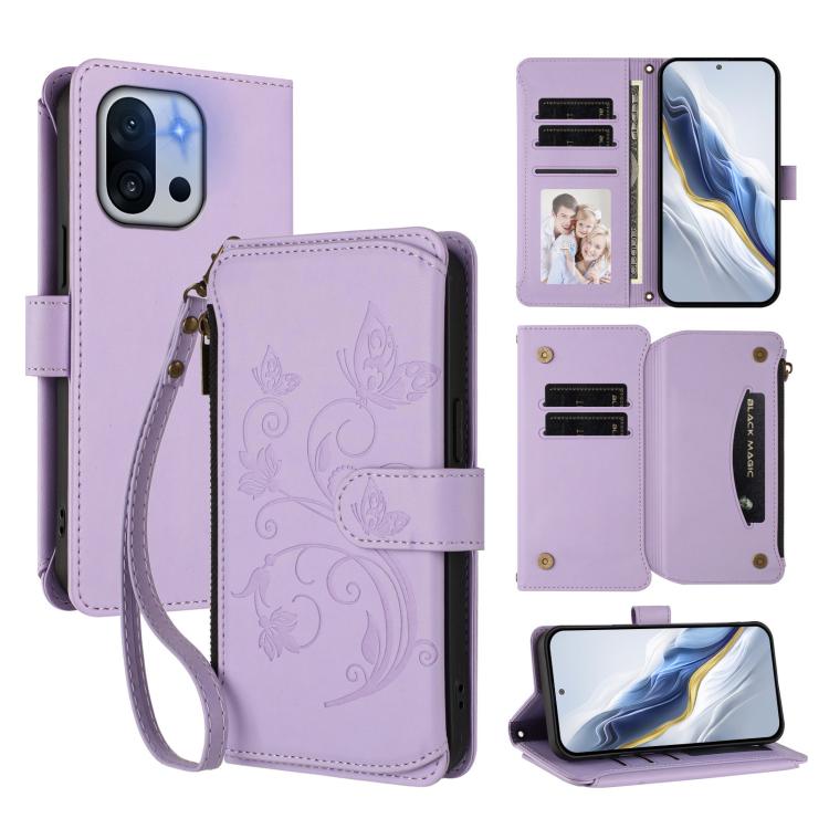 Butterfly Love Flower Multi-card Zipper Wallet Leather Phone Case, For OnePlus Turbo 6X Pro 5G, For OnePlus Turbo 6 / 6V 5G, For OnePlus Nord 5 5G / Ace 5 Ultra, For OnePlus Nord CE5 / Ace 5 Racing, For OnePlus 13T, For OnePlus 13R 5G / Ace 5 / 5 Pro