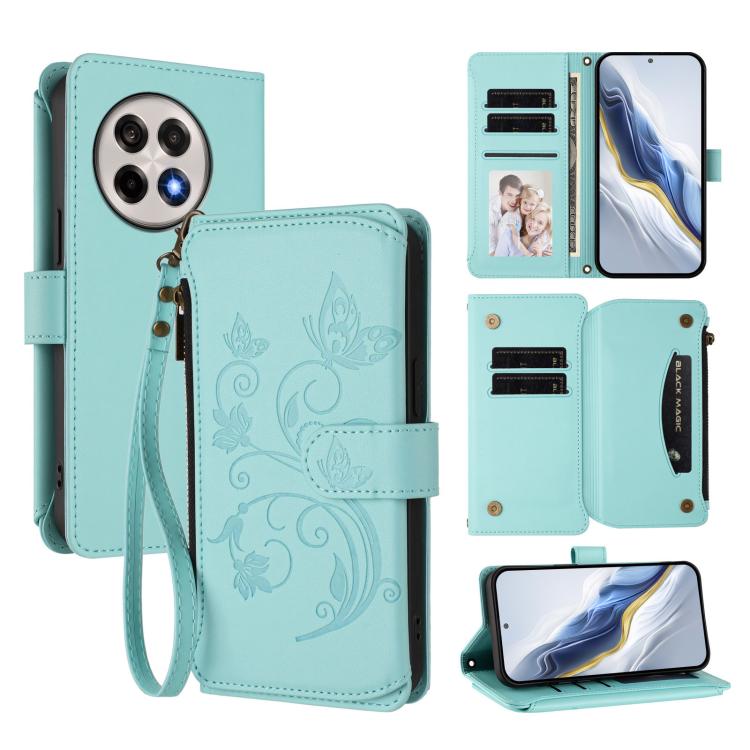 Butterfly Love Flower Multi-card Zipper Wallet Leather Phone Case, For OnePlus Turbo 6X Pro 5G, For OnePlus Turbo 6 / 6V 5G, For OnePlus Nord 5 5G / Ace 5 Ultra, For OnePlus Nord CE5 / Ace 5 Racing, For OnePlus 13T, For OnePlus 13R 5G / Ace 5 / 5 Pro