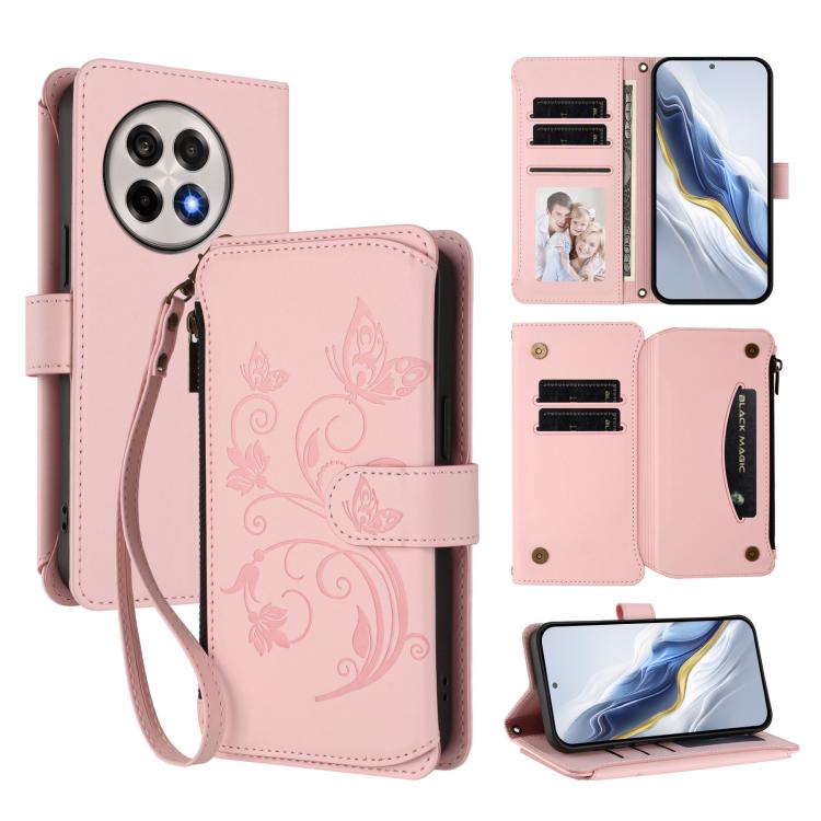 Butterfly Love Flower Multi-card Zipper Wallet Leather Phone Case, For OnePlus Turbo 6X Pro 5G, For OnePlus Turbo 6 / 6V 5G, For OnePlus Nord 5 5G / Ace 5 Ultra, For OnePlus Nord CE5 / Ace 5 Racing, For OnePlus 13T, For OnePlus 13R 5G / Ace 5 / 5 Pro