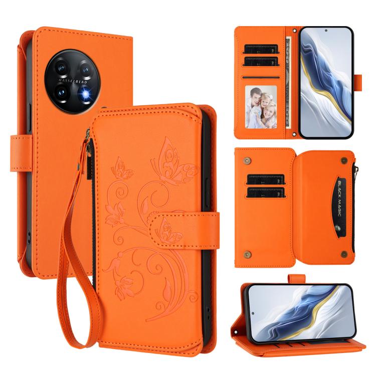 Butterfly Love Flower Multi-card Zipper Wallet Leather Phone Case, For OnePlus 11R 5G / Ace 2 5G, For OnePlus 11, For OnePlus Nord N300, For OnePlus 10T 5G / Ace Pro 5G, For OnePlus Nord 2T, For OnePlus 10R / Ace