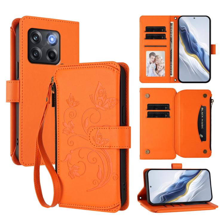 Butterfly Love Flower Multi-card Zipper Wallet Leather Phone Case, For OnePlus 11R 5G / Ace 2 5G, For OnePlus 11, For OnePlus Nord N300, For OnePlus 10T 5G / Ace Pro 5G, For OnePlus Nord 2T, For OnePlus 10R / Ace