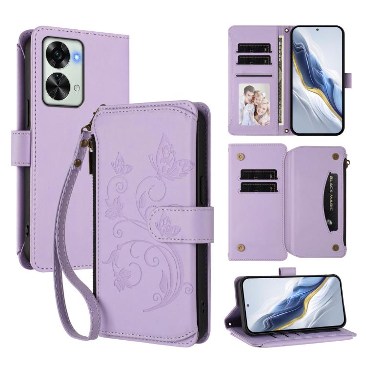 Butterfly Love Flower Multi-card Zipper Wallet Leather Phone Case, For OnePlus 11R 5G / Ace 2 5G, For OnePlus 11, For OnePlus Nord N300, For OnePlus 10T 5G / Ace Pro 5G, For OnePlus Nord 2T, For OnePlus 10R / Ace