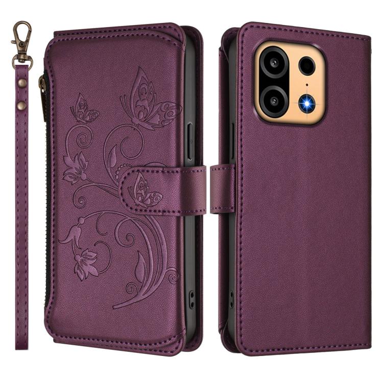 Butterfly Love Flower Multi-card Zipper Wallet Leather Phone Case, For OnePlus Turbo 6X Pro 5G, For OnePlus Turbo 6 / 6V 5G, For OnePlus Nord 5 5G / Ace 5 Ultra, For OnePlus Nord CE5 / Ace 5 Racing, For OnePlus 13T, For OnePlus 13R 5G / Ace 5 / 5 Pro