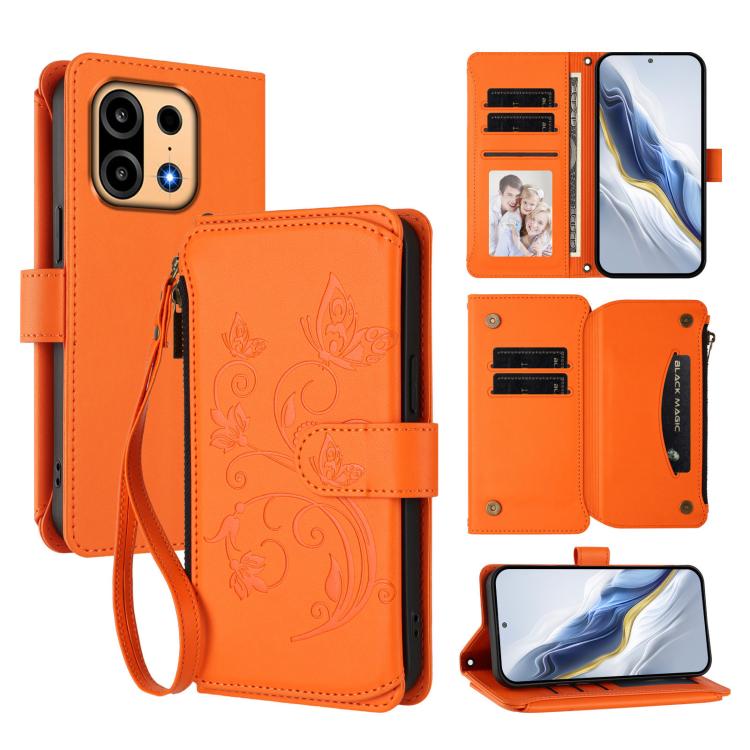 Butterfly Love Flower Multi-card Zipper Wallet Leather Phone Case, For OnePlus Turbo 6X Pro 5G, For OnePlus Turbo 6 / 6V 5G, For OnePlus Nord 5 5G / Ace 5 Ultra, For OnePlus Nord CE5 / Ace 5 Racing, For OnePlus 13T, For OnePlus 13R 5G / Ace 5 / 5 Pro