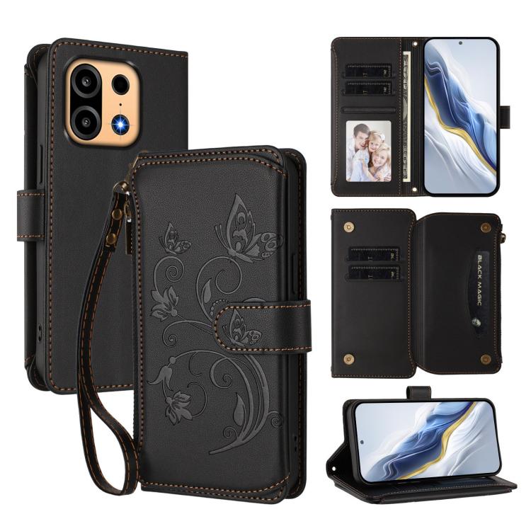 Butterfly Love Flower Multi-card Zipper Wallet Leather Phone Case, For OnePlus Turbo 6X Pro 5G, For OnePlus Turbo 6 / 6V 5G, For OnePlus Nord 5 5G / Ace 5 Ultra, For OnePlus Nord CE5 / Ace 5 Racing, For OnePlus 13T, For OnePlus 13R 5G / Ace 5 / 5 Pro