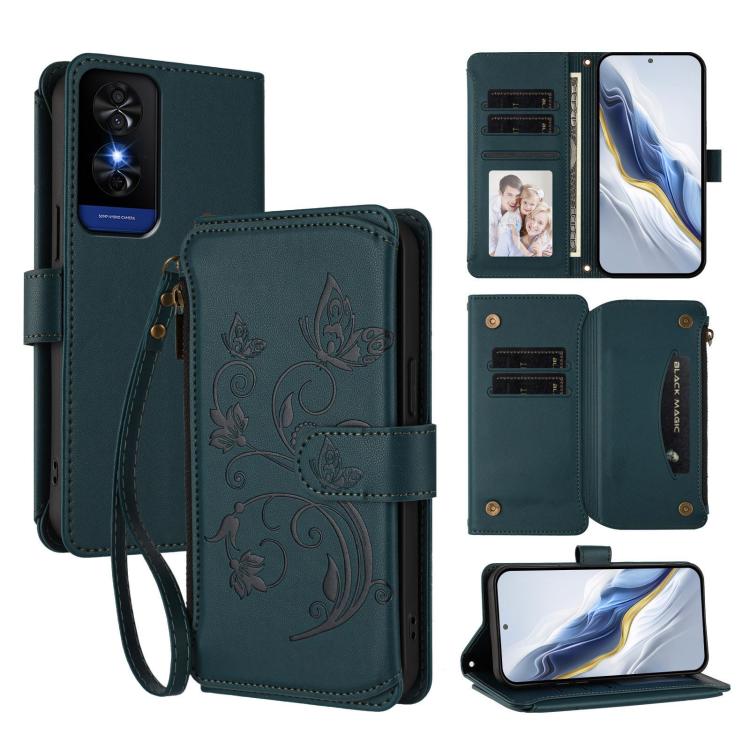 Butterfly Love Flower Multi-card Zipper Wallet Leather Phone Case, For TCL 60R, For TCL 503, For TCL 50 5G / 50 XE NxtPaper 5G, For TCL 50 XL / 50 XL NxtPaper 5G, For TCL 201, For TCL 50 XE