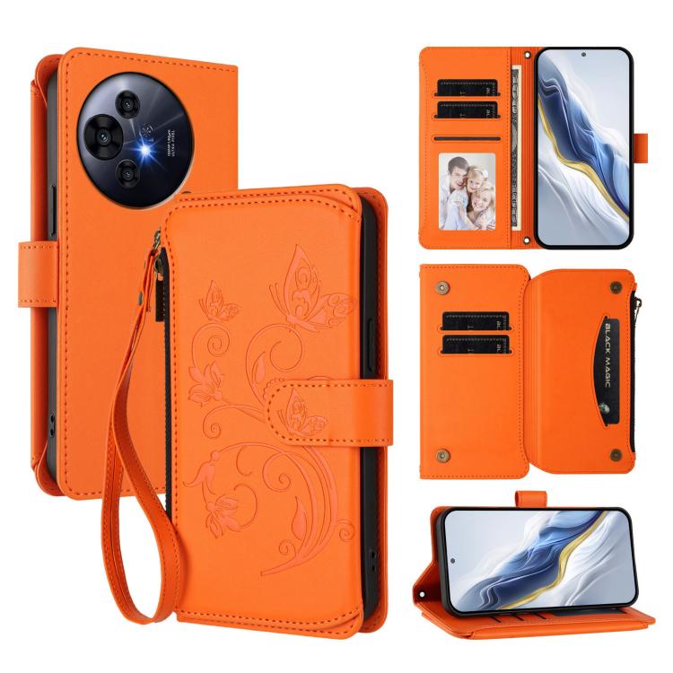 Butterfly Love Flower Multi-card Zipper Wallet Leather Phone Case, For TCL 50 LE 5G / T510SPP / K23 / K24, For TCL 50 NxtPaper / 50 Pro NxtPaper 5G, For TCL 405 / 406 / 406S / 408 / T506D, For TCL 60 NxtPaper, For TCL 605 / 60 SE, For TCL 60 5G