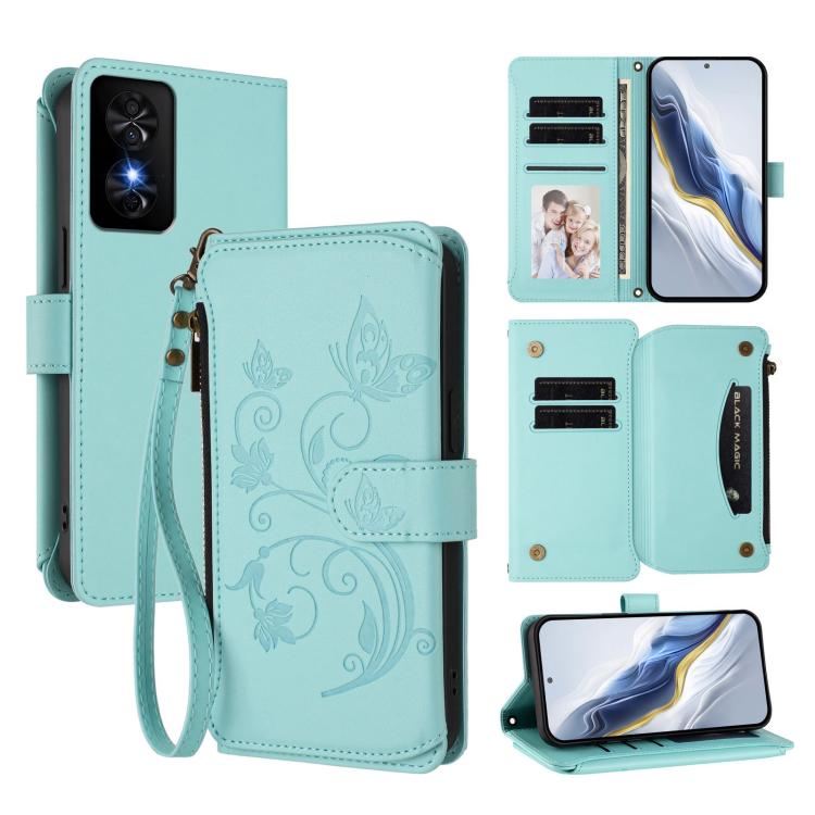 Butterfly Love Flower Multi-card Zipper Wallet Leather Phone Case, For TCL 50 SE / 40 NxtPaper 4G, For TCL 501 / Vodafone Smart M25, For TCL 505 / T509K / T5094, For TCL 502, For TCL 40 SE, For TCL 403 / Vodafone Smart M23