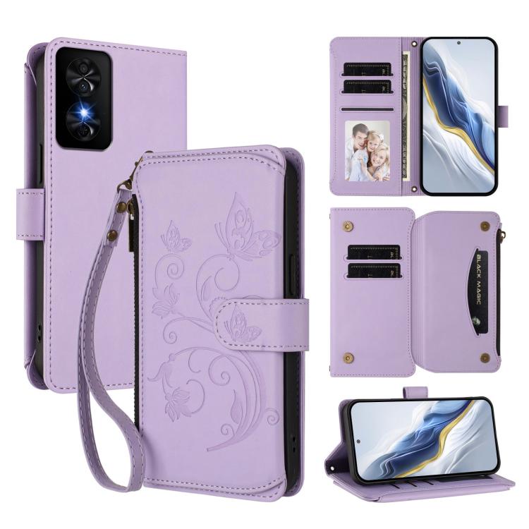 Butterfly Love Flower Multi-card Zipper Wallet Leather Phone Case, For TCL 50 SE / 40 NxtPaper 4G, For TCL 501 / Vodafone Smart M25, For TCL 505 / T509K / T5094, For TCL 502, For TCL 40 SE, For TCL 403 / Vodafone Smart M23