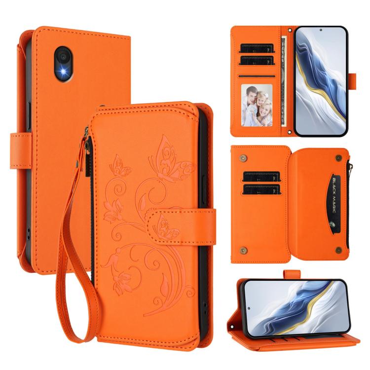 Butterfly Love Flower Multi-card Zipper Wallet Leather Phone Case, For TCL 60R, For TCL 503, For TCL 50 5G / 50 XE NxtPaper 5G, For TCL 50 XL / 50 XL NxtPaper 5G, For TCL 201, For TCL 50 XE