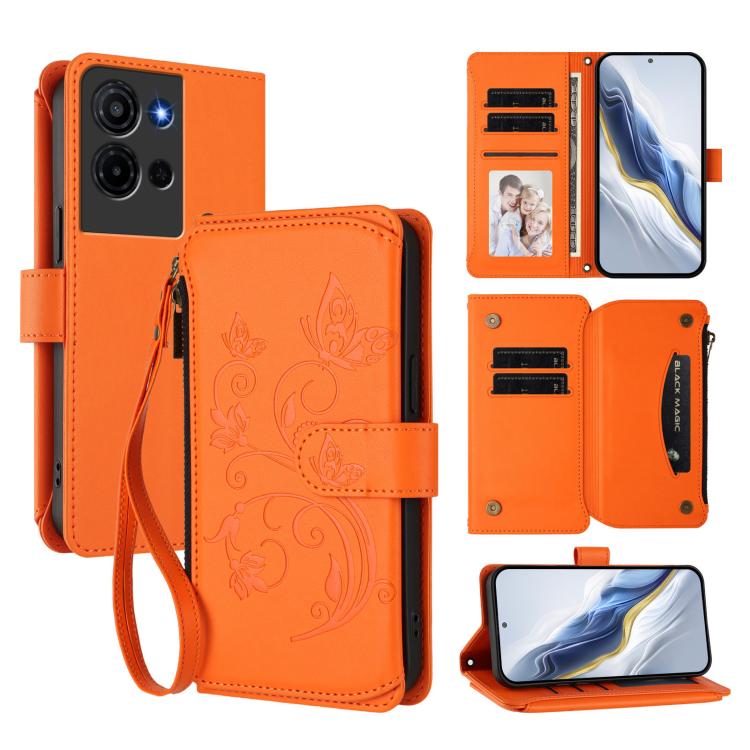Butterfly Love Flower Multi-card Zipper Wallet Leather Phone Case, For TCL K70 Power 4G / K70 4G, For TCL NxtPaper 70 Pro 5G, For TCL K32 5G / K33 5G, For TCL 60 SE NxtPaper, For TCL 30Z / T602DL / 30 LE / T602DL, For TCL 40 XL / 40 T / T608DL