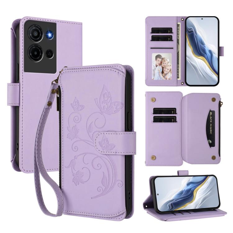 Butterfly Love Flower Multi-card Zipper Wallet Leather Phone Case, For TCL K70 Power 4G / K70 4G, For TCL NxtPaper 70 Pro 5G, For TCL K32 5G / K33 5G, For TCL 60 SE NxtPaper, For TCL 30Z / T602DL / 30 LE / T602DL, For TCL 40 XL / 40 T / T608DL