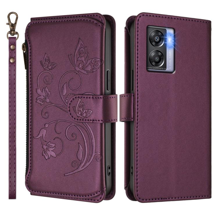 Butterfly Love Flower Multi-card Zipper Wallet Leather Phone Case, For Realme V23 / Narzo 50, For Realme GT Neo 3, For Realme 9 5G India, For Realme 9 Pro 5G Global / 9 5G EU