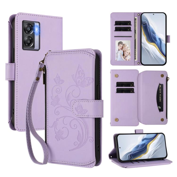 Butterfly Love Flower Multi-card Zipper Wallet Leather Phone Case, For Realme V23 / Narzo 50, For Realme GT Neo 3, For Realme 9 5G India, For Realme 9 Pro 5G Global / 9 5G EU