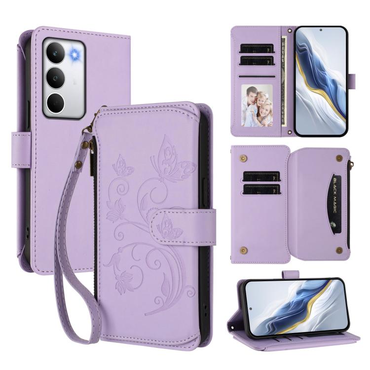 Butterfly Love Flower Multi-card Zipper Wallet Leather Phone Case, For Realme P4 5G, For Realme 15T 5G Global, For Realme C71 4G India, For Realme 15 5G / 15 Pro 5G, For Realme C71 4G Global, For Realme Neo7 Turbo