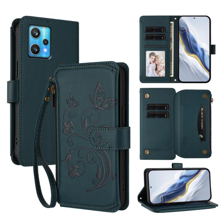 Butterfly Love Flower Multi-card Zipper Wallet Leather Phone Case, For Realme 10 Pro 5G, For Realme 10 Pro+ 5G, For Realme 10 4G Global, For Realme C30 4G / C30s / Narzo 50i, For Realme GT Neo 3T, For Realme 9 Pro+ 5G / Narzo 50 Pro 5G