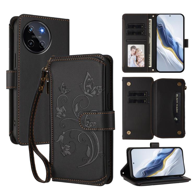 Butterfly Love Flower Multi-card Zipper Wallet Leather Phone Case, For Realme C67 4G / 12 Lite 4G Global, For Realme 12 Pro / 12 Pro+ / P1 Pro 5G, For Realme C53 / C51 4G Global, For Realme 11 5G Global / C67 5G India, For Realme 11 4G Global          ...