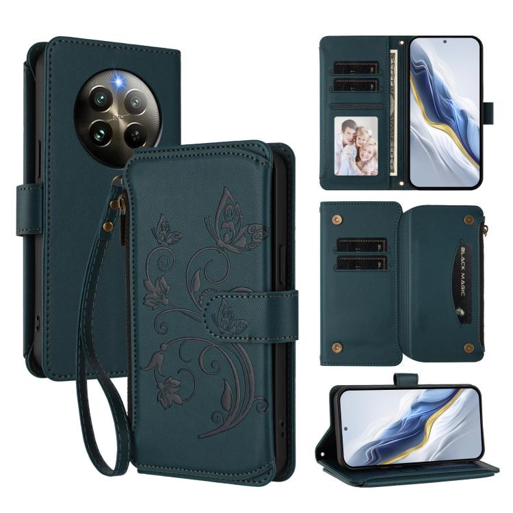Butterfly Love Flower Multi-card Zipper Wallet Leather Phone Case, For Realme 13 / 12 / 12x / C65 5G Global, For Realme 13 / 12 4G / P1 5G Global, For Realme C63 / C61 / Note 60 4G Global, For Realme 13+ 5G Global, For Realme 13 Pro / 13 Pro+ 5G Global...