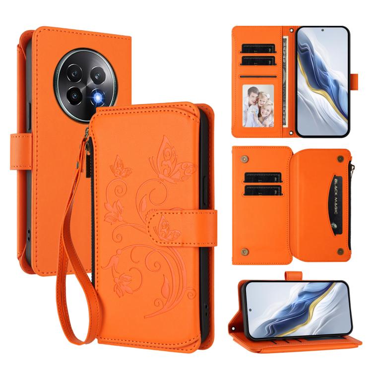 Butterfly Love Flower Multi-card Zipper Wallet Leather Phone Case, For Realme 13 / 12 / 12x / C65 5G Global, For Realme 13 / 12 4G / P1 5G Global, For Realme C63 / C61 / Note 60 4G Global, For Realme 13+ 5G Global, For Realme 13 Pro / 13 Pro+ 5G Global...