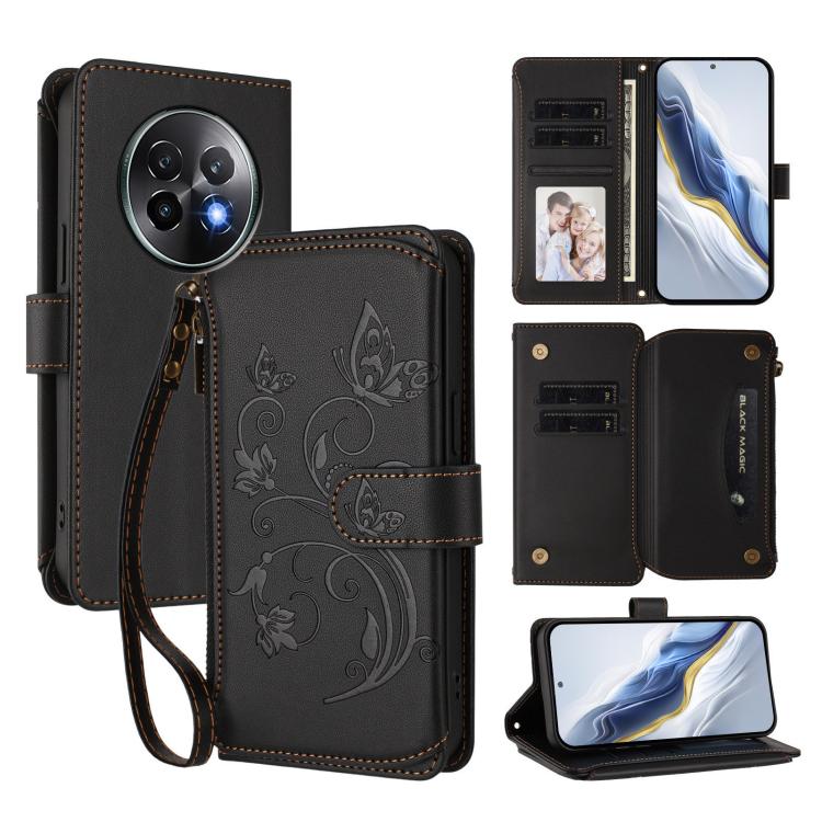 Butterfly Love Flower Multi-card Zipper Wallet Leather Phone Case, For Realme 13 / 12 / 12x / C65 5G Global, For Realme 13 / 12 4G / P1 5G Global, For Realme C63 / C61 / Note 60 4G Global, For Realme 13+ 5G Global, For Realme 13 Pro / 13 Pro+ 5G Global...