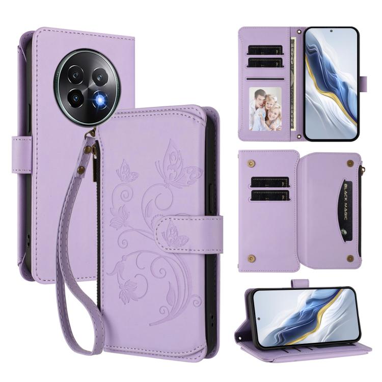 Butterfly Love Flower Multi-card Zipper Wallet Leather Phone Case, For Realme 13 / 12 / 12x / C65 5G Global, For Realme 13 / 12 4G / P1 5G Global, For Realme C63 / C61 / Note 60 4G Global, For Realme 13+ 5G Global, For Realme 13 Pro / 13 Pro+ 5G Global...