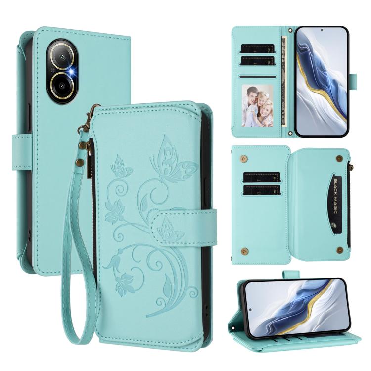 Butterfly Love Flower Multi-card Zipper Wallet Leather Phone Case, For Realme C67 4G / 12 Lite 4G Global, For Realme 12 Pro / 12 Pro+ / P1 Pro 5G, For Realme C53 / C51 4G Global, For Realme 11 5G Global / C67 5G India, For Realme 11 4G Global          ...